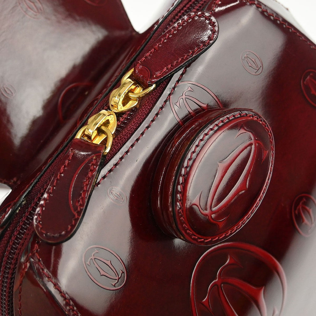 Cartier Happy Birthday Backpack Patent Leather Burgundy Patent_Leather Backpack Bag (Pre-Owned)