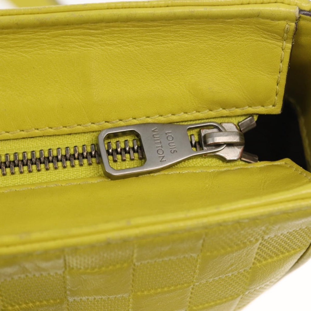 Louis Vuitton Tadao Handbag Damier Infini Leather Yellow Leather Handbag (Pre-Owned)