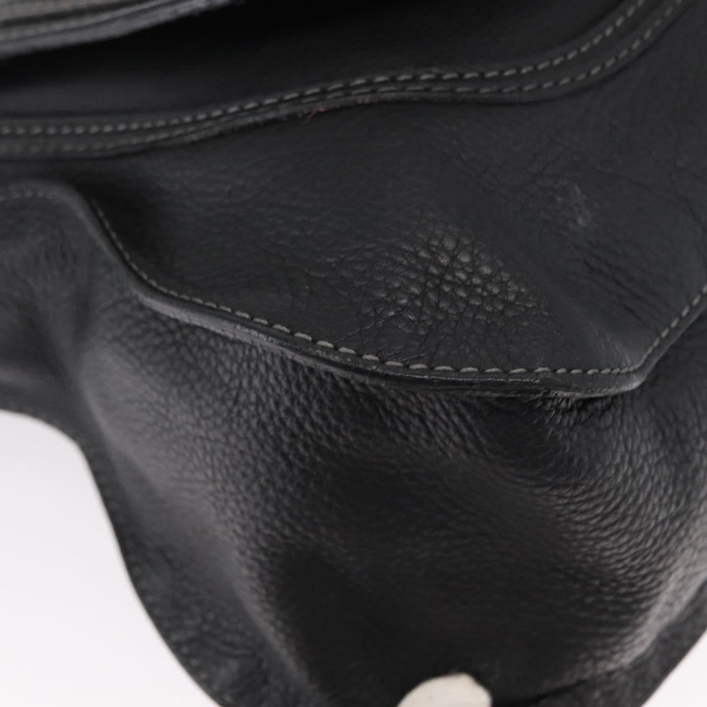 Chloe Marcie Satchel Leather Black Leather Handbag (Pre-Owned)