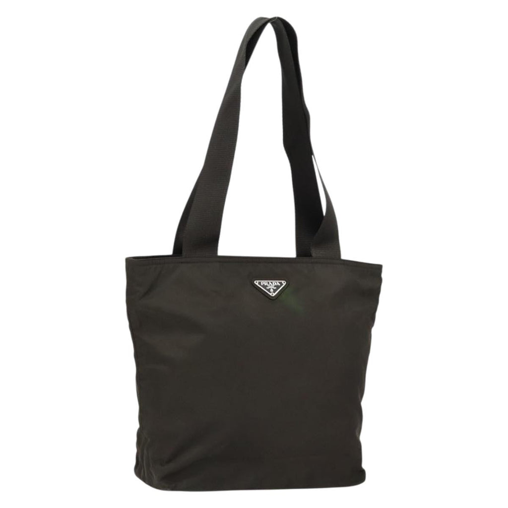 Prada Vintage Zip Tote Tessuto Khaki Nylon Tote Bag Bag (Pre-Owned)