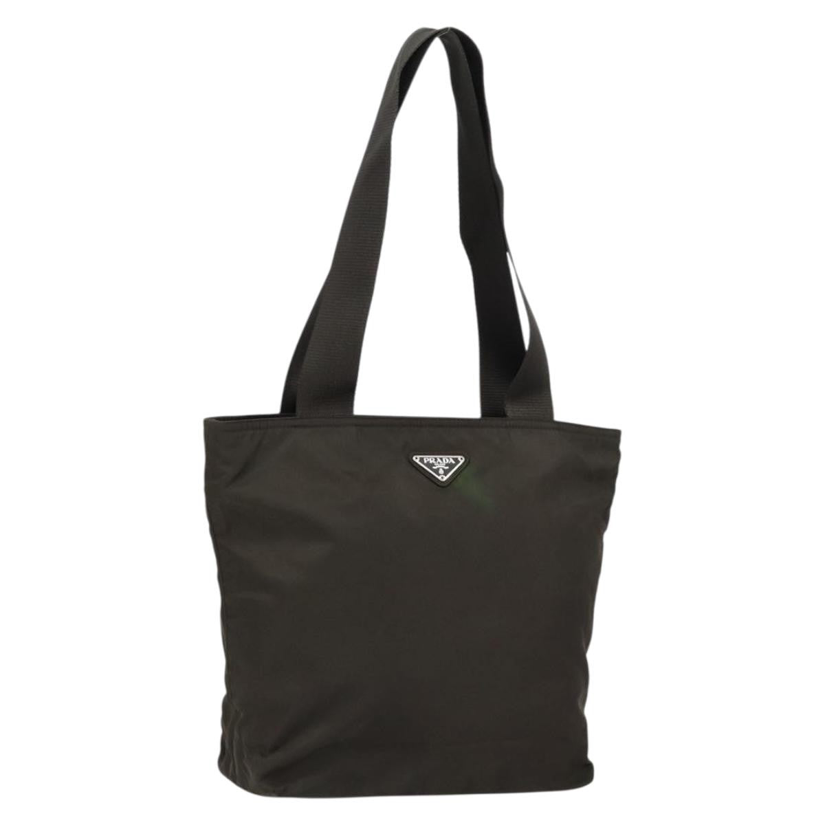 Prada Vintage Zip Tote Tessuto Khaki Nylon Tote Bag Bag (Pre-Owned)