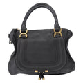 Chloe Marcie Satchel Leather Black Leather Handbag (Pre-Owned)