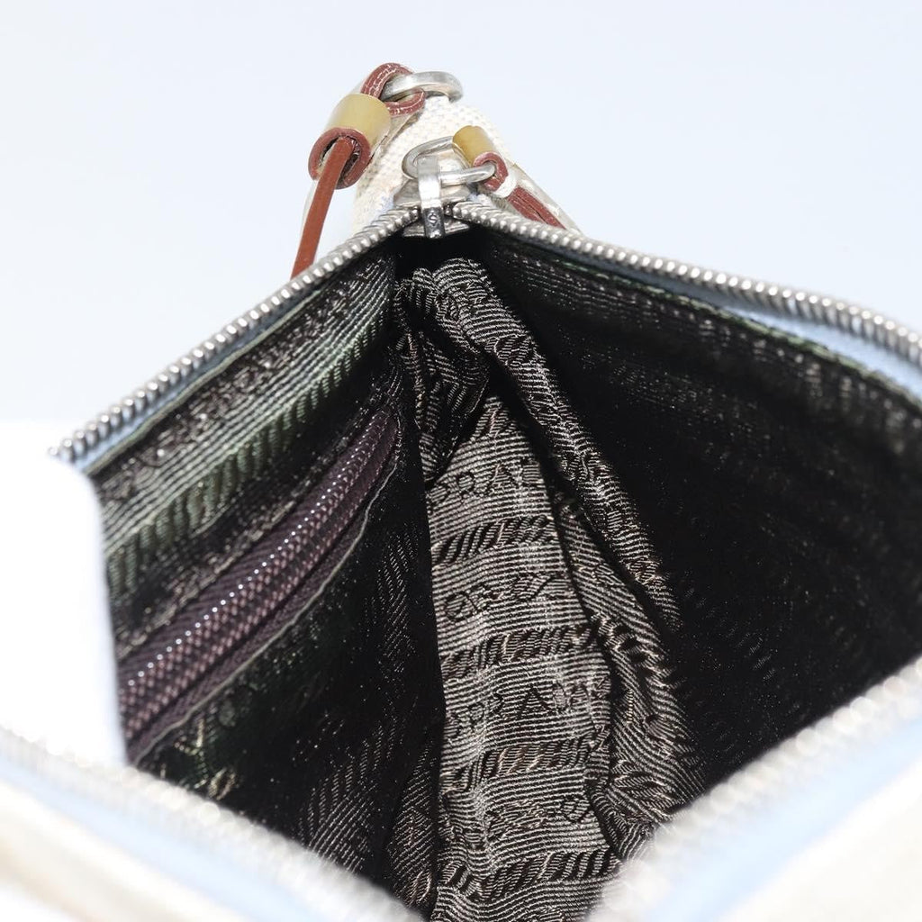 Prada Vintage Pouch Canvas Gray Canvas Clutche & Pouche Bag (Pre-Owned)