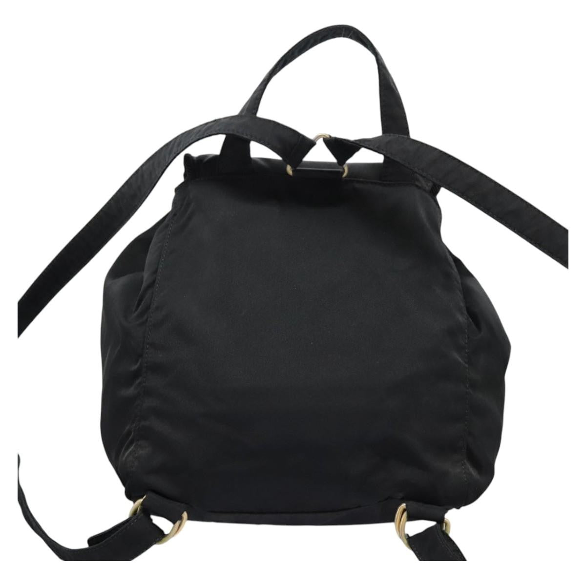 Prada Flap Drawstring Backpack Tessuto Black Nylon Backpack Bag (Pre-Owned)