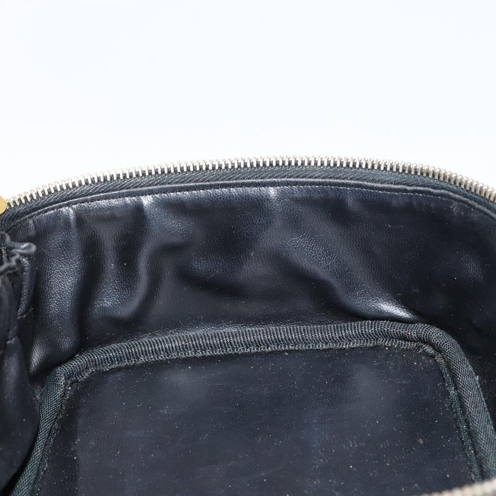 Chanel Vintage Cosmetic Case Leather Black Leather Clutche & Pouche Bag (Pre-Owned)