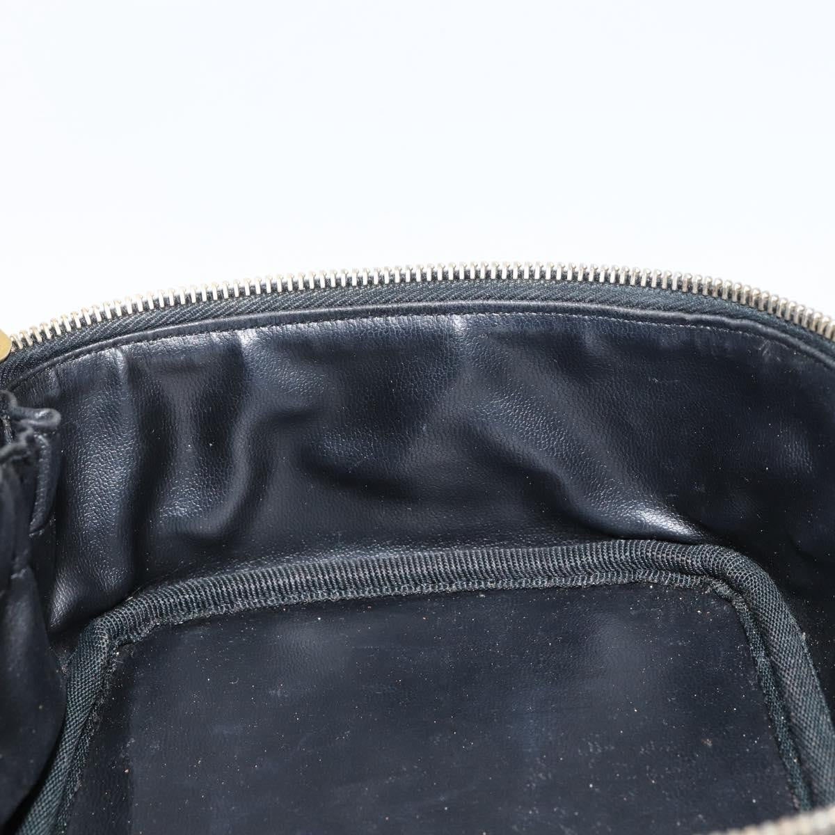 Chanel Vintage Cosmetic Case Leather Black Leather Clutche & Pouche Bag (Pre-Owned)