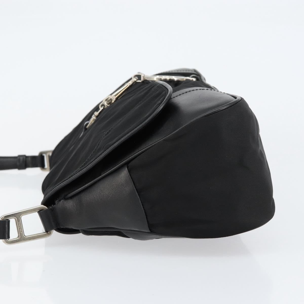 Prada Vintage Shoulder Bag Leather Black Leather Shoulder Bag Bag (Pre-Owned)