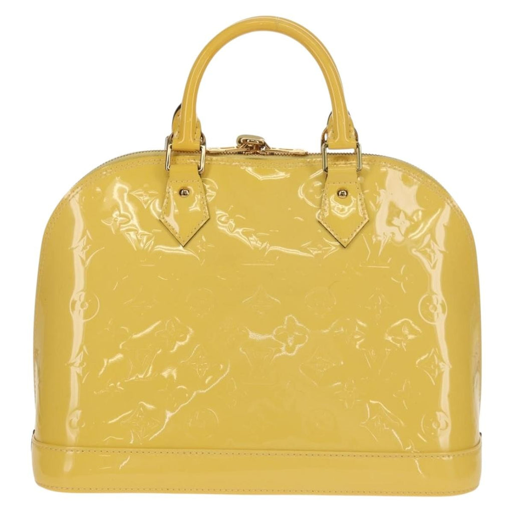 Louis Vuitton Alma Handbag Monogram Vernis Yellow Patent_Leather Handbag (Pre-Owned)