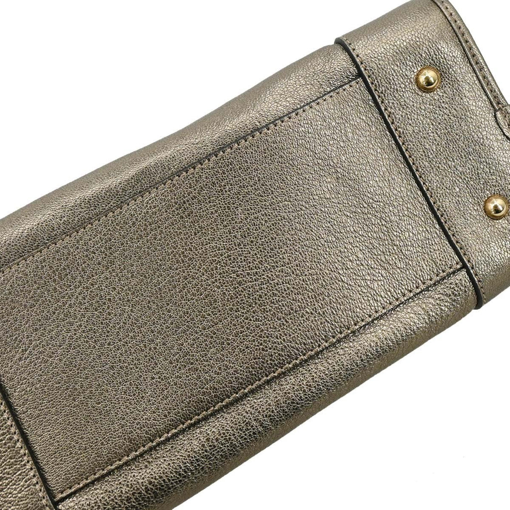 Loewe Amazona Bag Leather Gold Leather Handbag (Pre-Owned)