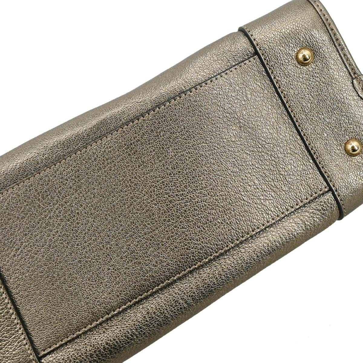 Loewe Amazona Bag Leather Gold Leather Handbag (Pre-Owned)