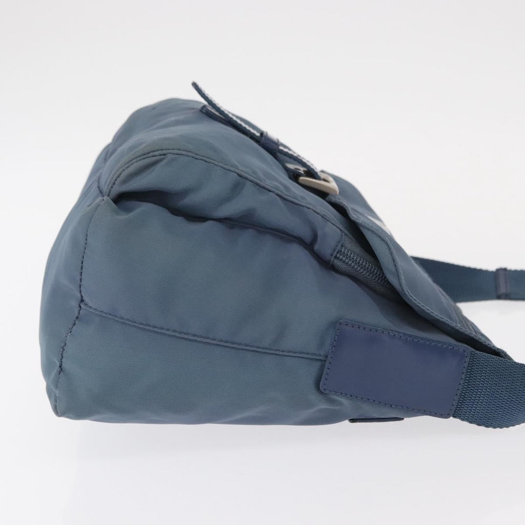 Prada Buckle Messenger Bag Tessuto Blue Nylon Shoulder Bag Bag (Pre-Owned)