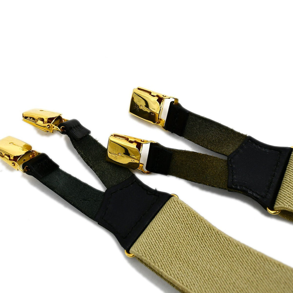 Chanel Logo Suspenders Canvas Beige Canvas Belts Accessory (Pre-Owned)
