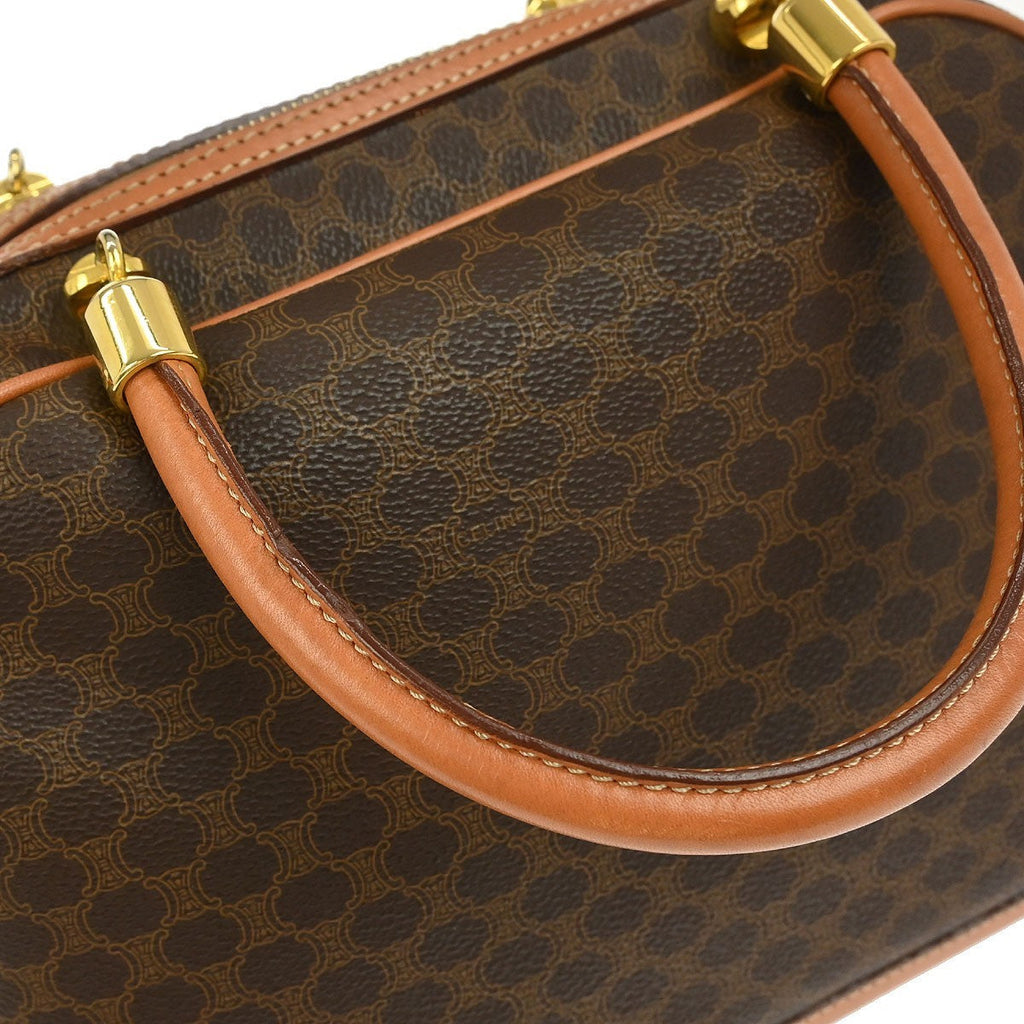 Celine Vintage Macadam Handbag Canvas And Leather Brown Canvas Handbag (Pre-Owned)