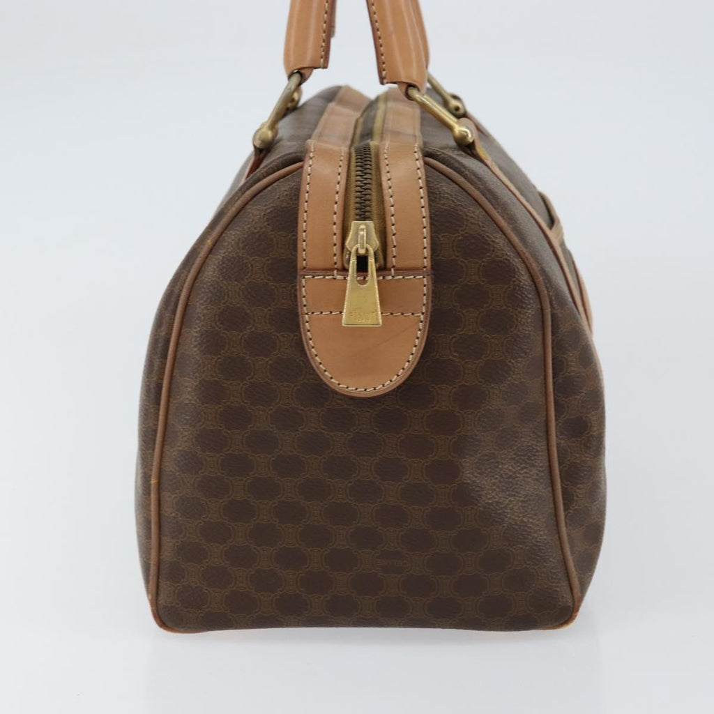 Celine Vintage Macadam Boston Bag Canvas Brown Canvas Travel Bag Bag (Pre-Owned)