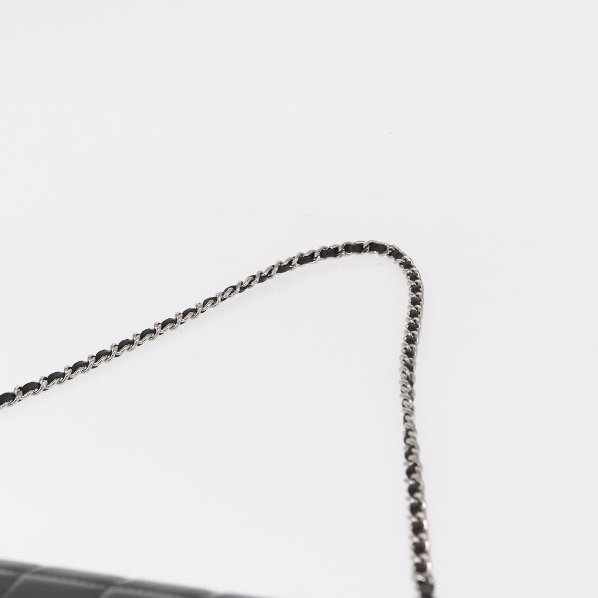 Chanel Chocolate Bar Chain Clutch Quilted Patent Black Patent_Leather Clutche & Pouche Bag (Pre-Owned)