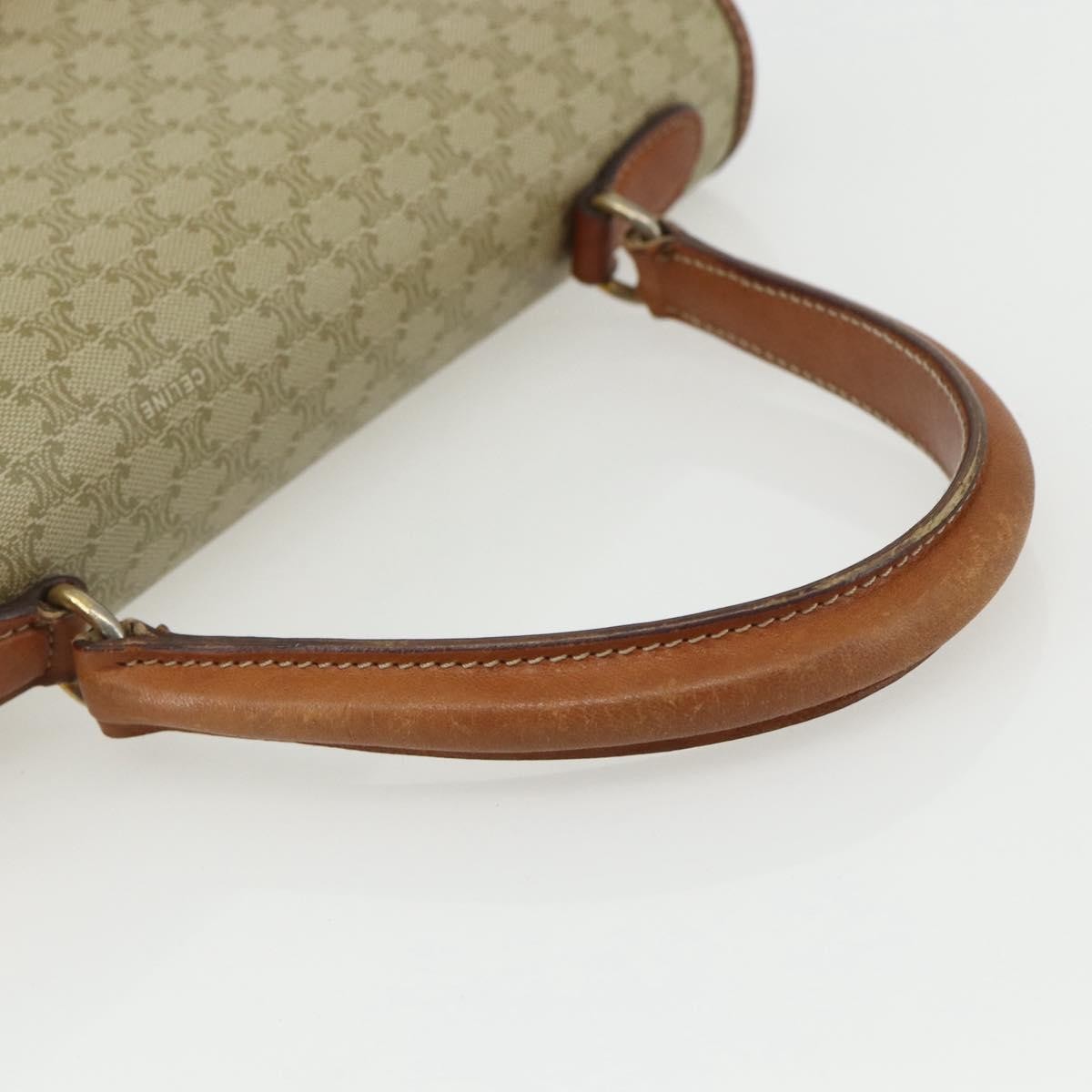 Celine Vintage Macadam Handbag Canvas And Leather Beige Canvas Handbag (Pre-Owned)