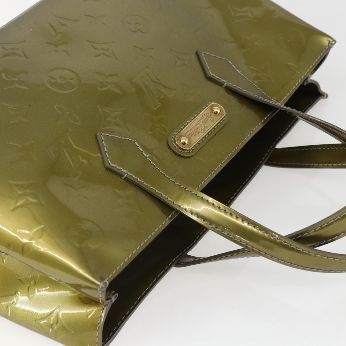 Louis Vuitton Wilshire Handbag Monogram Vernis Green Patent_Leather Handbag (Pre-Owned)