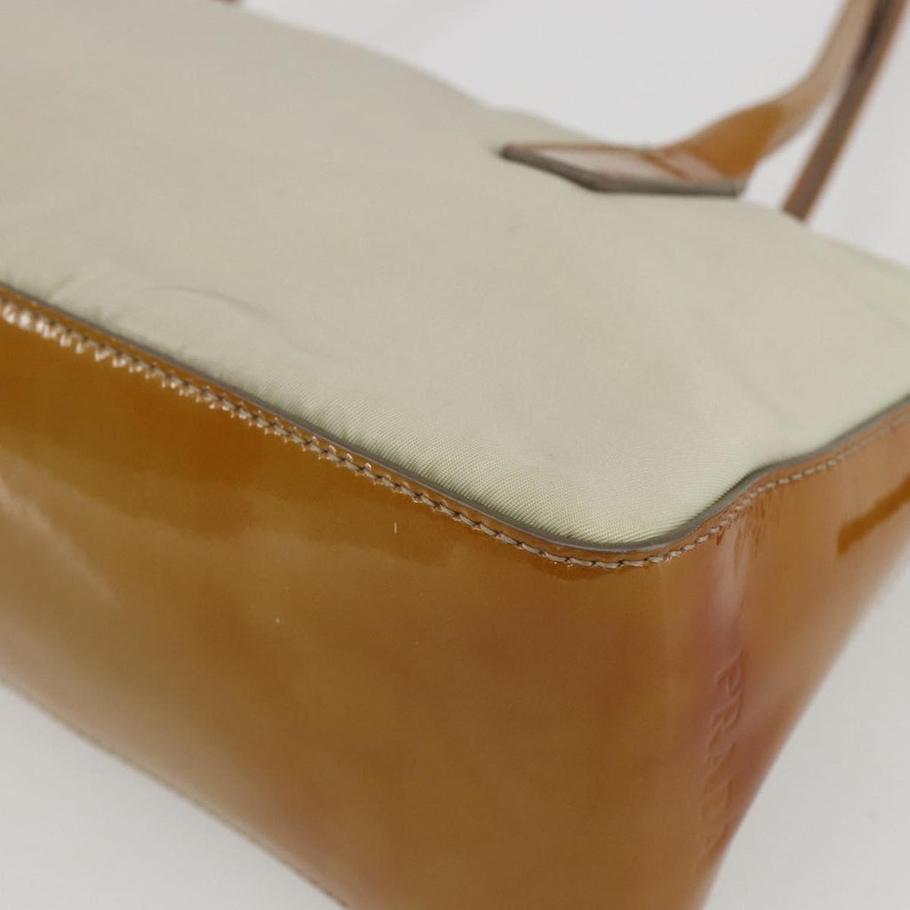 Prada Vintage Handbag Tessuto Beige Nylon Handbag (Pre-Owned)