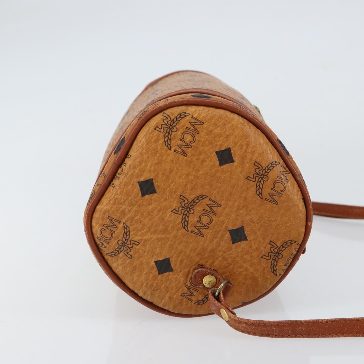 MCM Visetos Shoulder Bag Canvas And Leather Brown Canvas Shoulder Bag Bag (Pre-Owned)