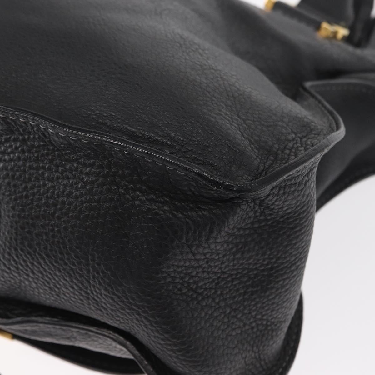 Chloe Marcie Satchel Leather Black Leather Handbag (Pre-Owned)