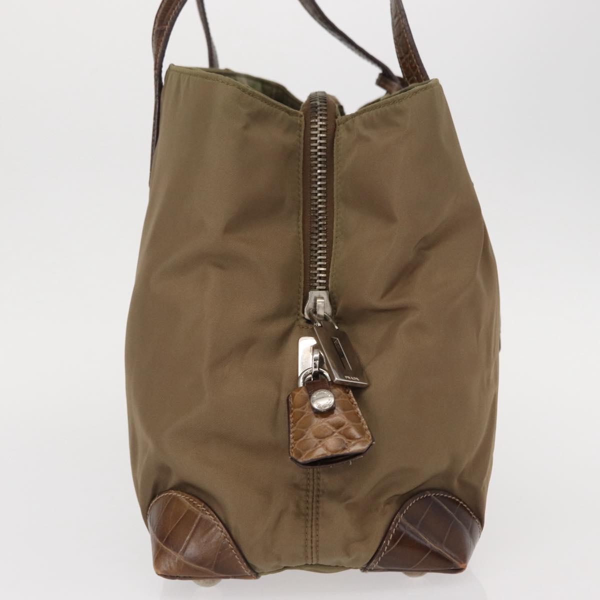 Prada Vintage Tote Tessuto Beige Nylon Tote Bag Bag (Pre-Owned)