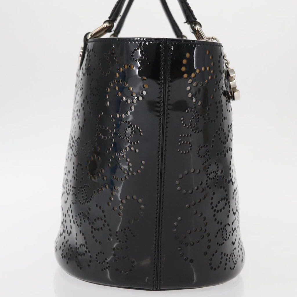 Chanel Cc No.5 Shopping Tote Perforated Patent Black Patent_Leather Tote Bag Bag (Pre-Owned)
