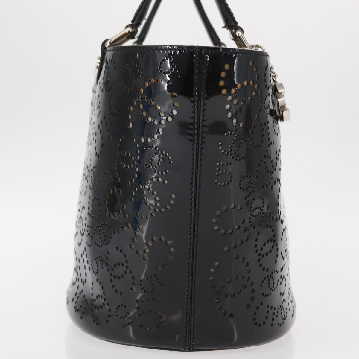 Chanel Cc No.5 Shopping Tote Perforated Patent Black Patent_Leather Tote Bag Bag (Pre-Owned)