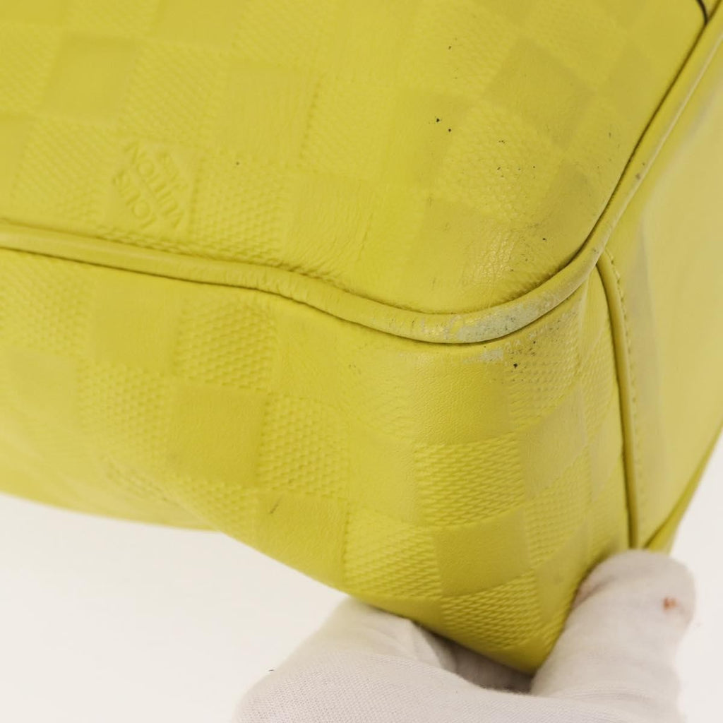 Louis Vuitton Tadao Handbag Damier Infini Leather Yellow Leather Handbag (Pre-Owned)