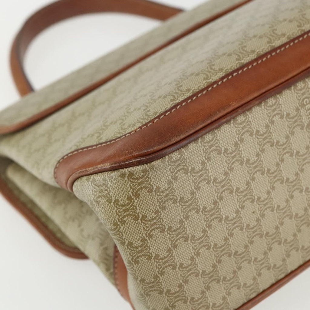 Celine Vintage Macadam Handbag Canvas And Leather Beige Canvas Handbag (Pre-Owned)