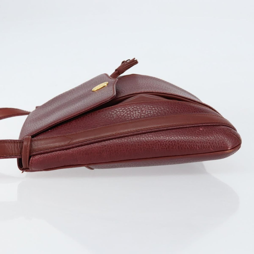 Cartier Must De Cartier Shoulder Bag Leather Burgundy Leather Shoulder Bag Bag (Pre-Owned)