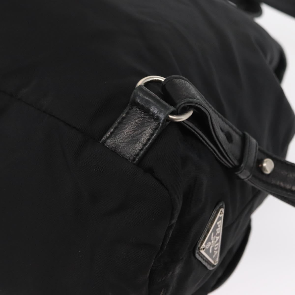 Prada Vela Double Front Pocket Backpack Tessuto With Saffiano Leather Black Nylon Backpack Bag (Pre-Owned)