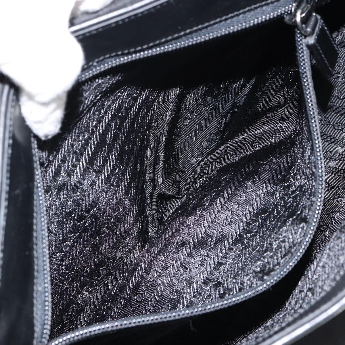 Prada Vintage Shoulder Bag Leather Black Leather Shoulder Bag Bag (Pre-Owned)