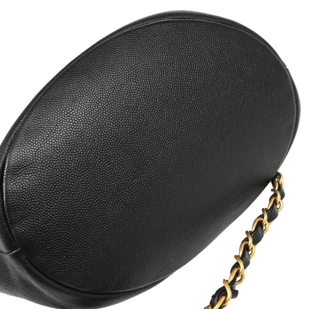 Chanel Deauville Drawstring Bucket Bag Studded Caviar Black Leather Shoulder Bag Bag (Pre-Owned)