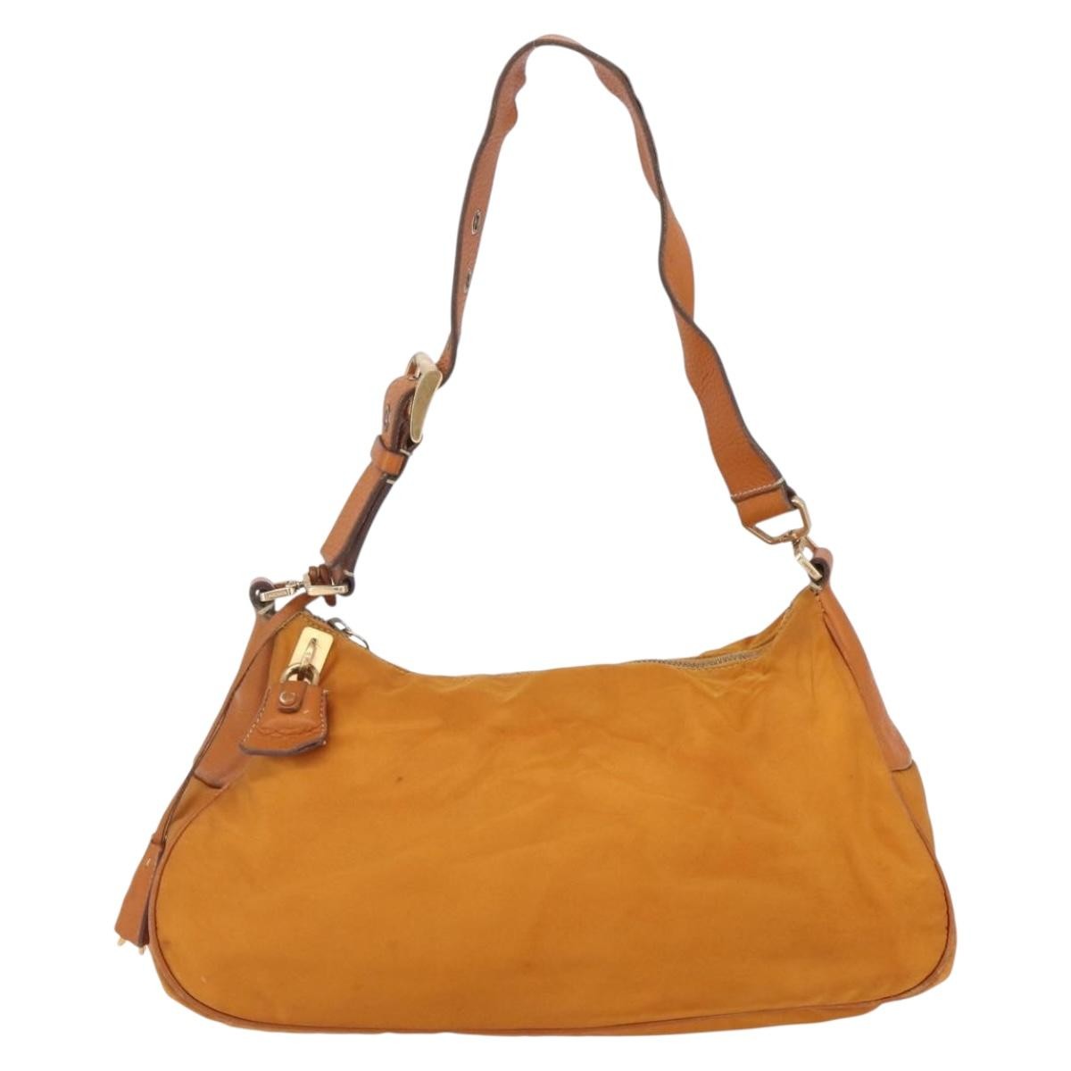 Prada Vintage Shoulder Bag Tessuto Orange Nylon Shoulder Bag Bag (Pre-Owned)