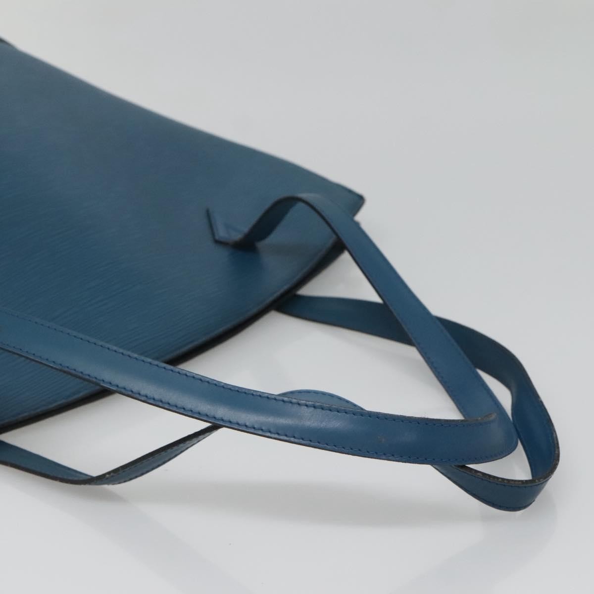 Louis Vuitton Saint Jacques Handbag Epi Leather Blue Leather Handbag (Pre-Owned)