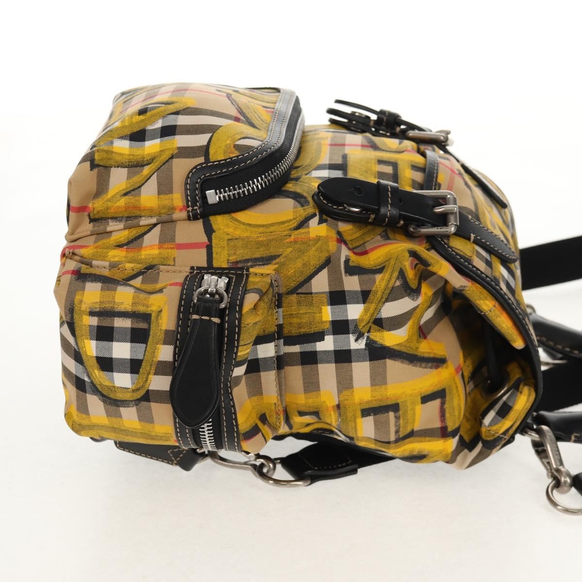 Burberry Graffiti Rucksack Backpack Vintage Check Canvas Beige Canvas Backpack Bag (Pre-Owned)