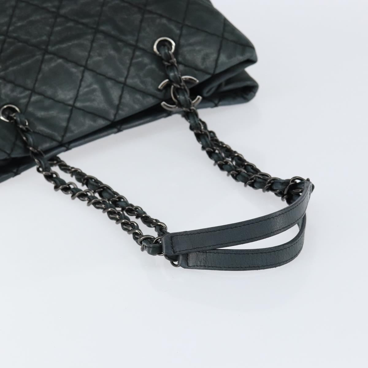 Chanel Cc Charm Tote Quilted Iridescent Calfskin Green Leather Tote Bag Bag (Pre-Owned)