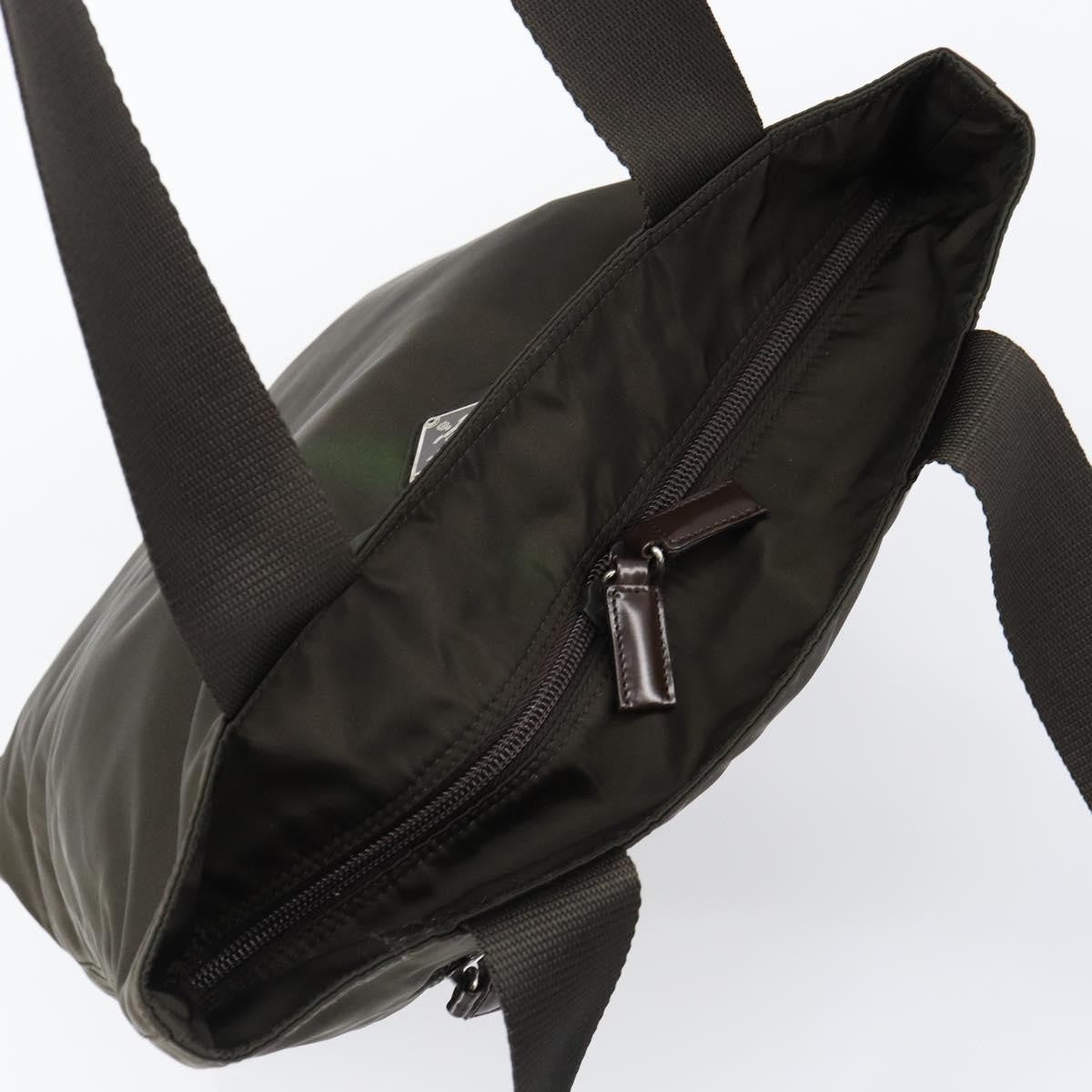 Prada Vintage Zip Tote Tessuto Khaki Nylon Tote Bag Bag (Pre-Owned)