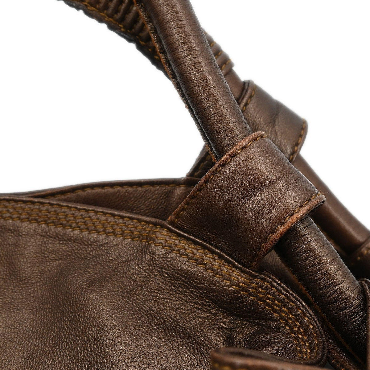 Loewe Anagram Logo Nappa Aire Hand Bag Leather Brown Leather Handbag (Pre-Owned)
