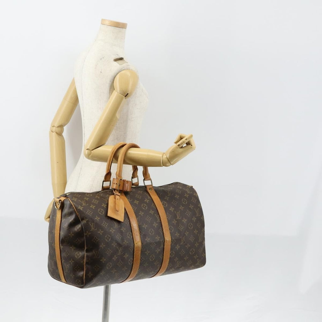 Louis Vuitton Keepall Bandouliere Bag Monogram Canvas Brown Canvas Travel Bag Bag (Pre-Owned)