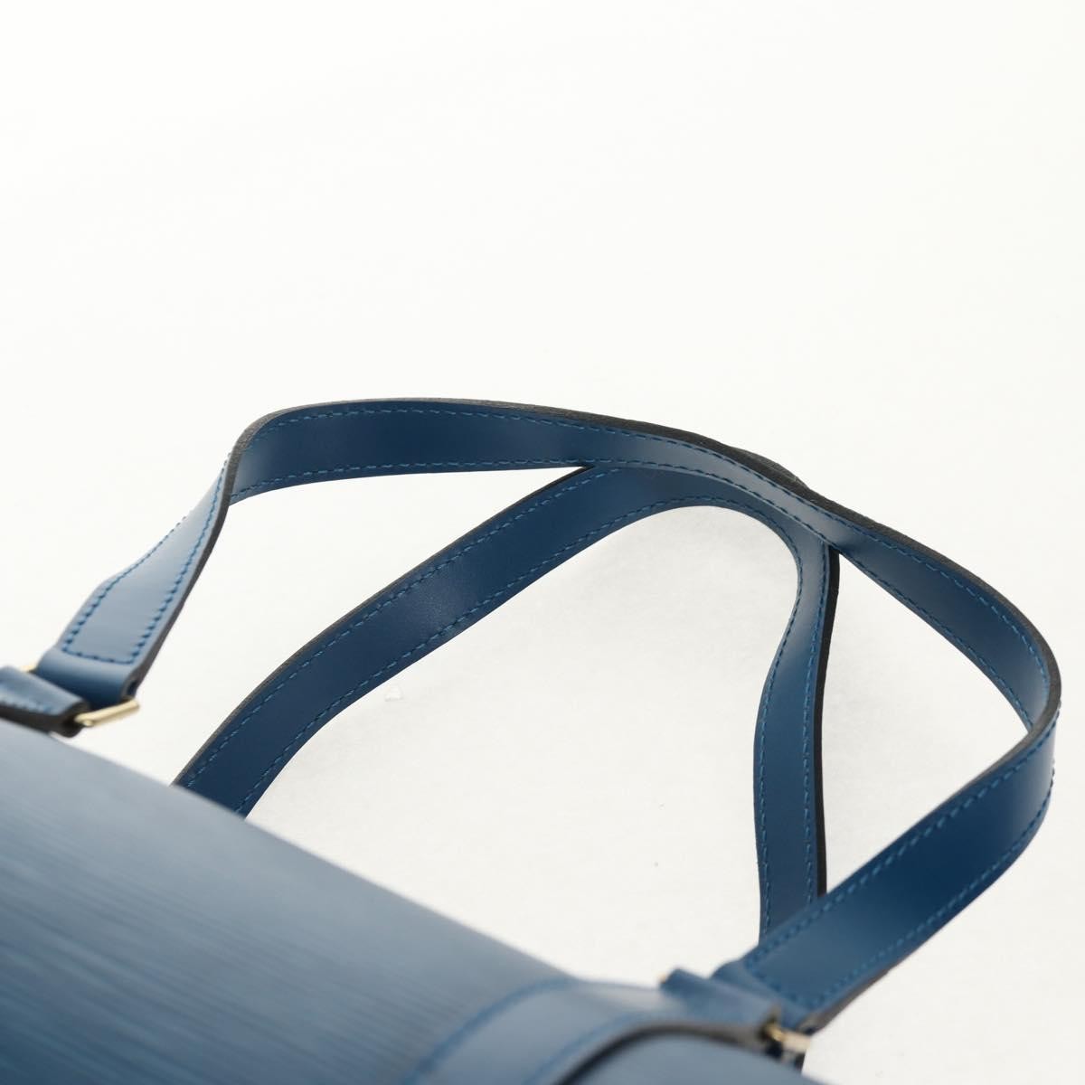 Louis Vuitton Soufflot Handbag Epi Leather Blue Leather Handbag (Pre-Owned)