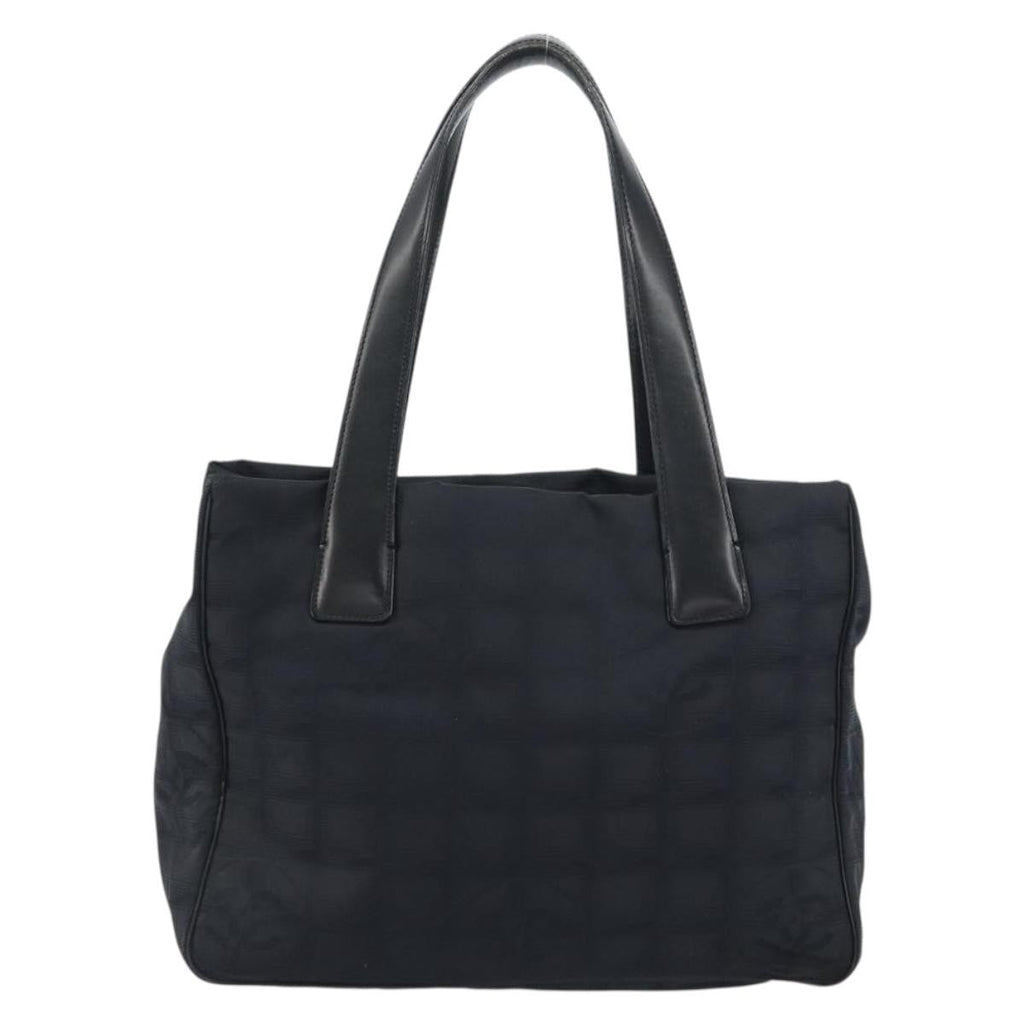 Chanel Travel Line Tote Nylon Black Nylon Tote Bag Bag (Pre-Owned)