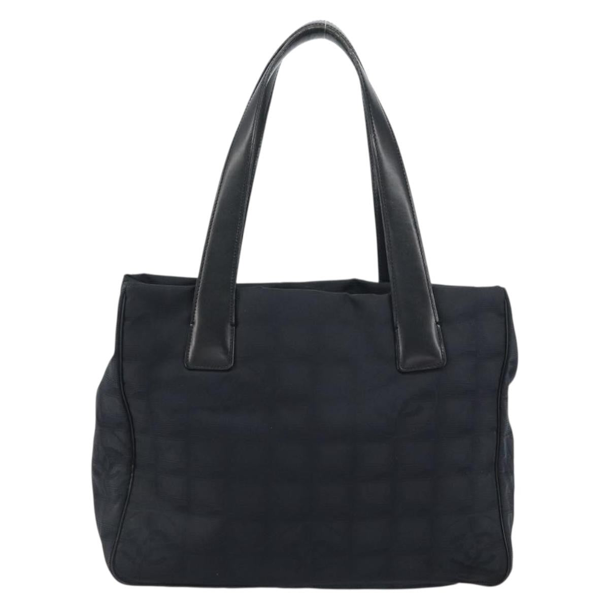 Chanel Travel Line Tote Nylon Black Nylon Tote Bag Bag (Pre-Owned)
