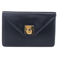 Celine Clutch Bag Leather Navy Leather Clutche & Pouche Bag (Pre-Owned)