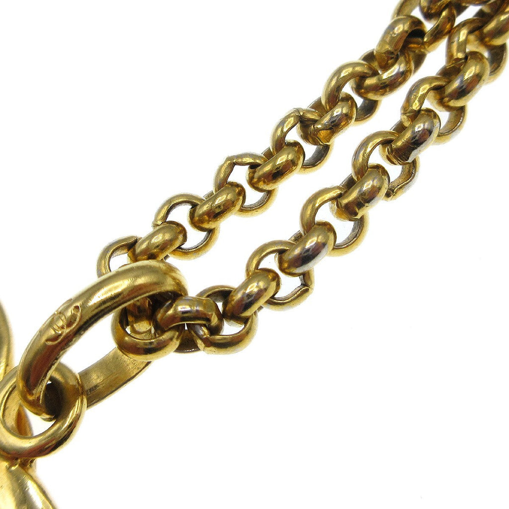 Chanel Cc Heart Pendant Metal Gold Gold_Plated Necklace Jewelry (Pre-Owned)