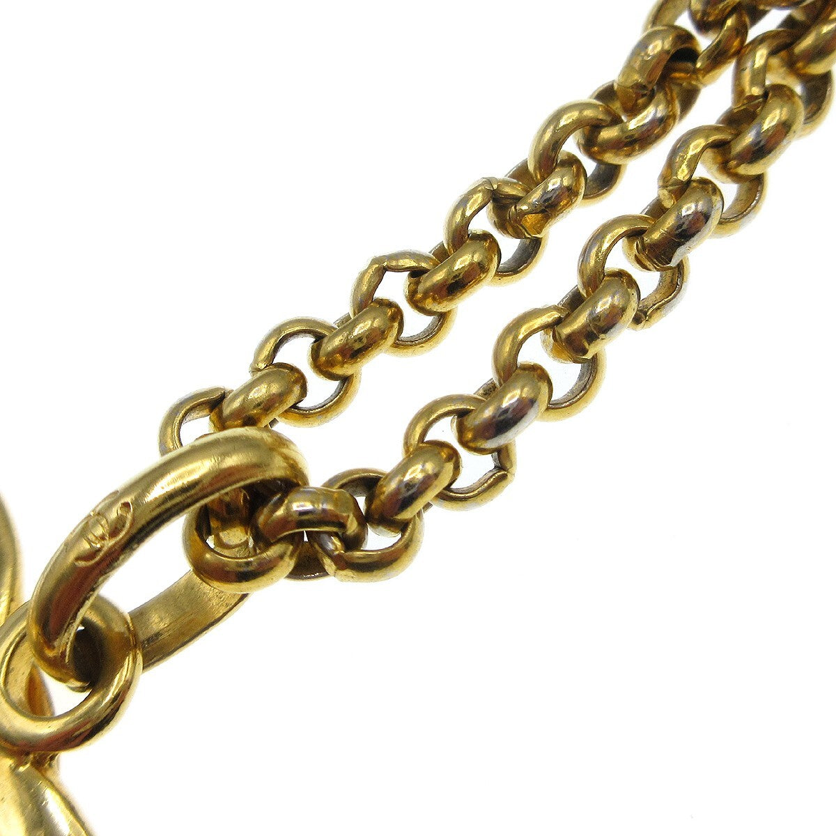 Chanel Cc Heart Pendant Metal Gold Gold_Plated Necklace Jewelry (Pre-Owned)
