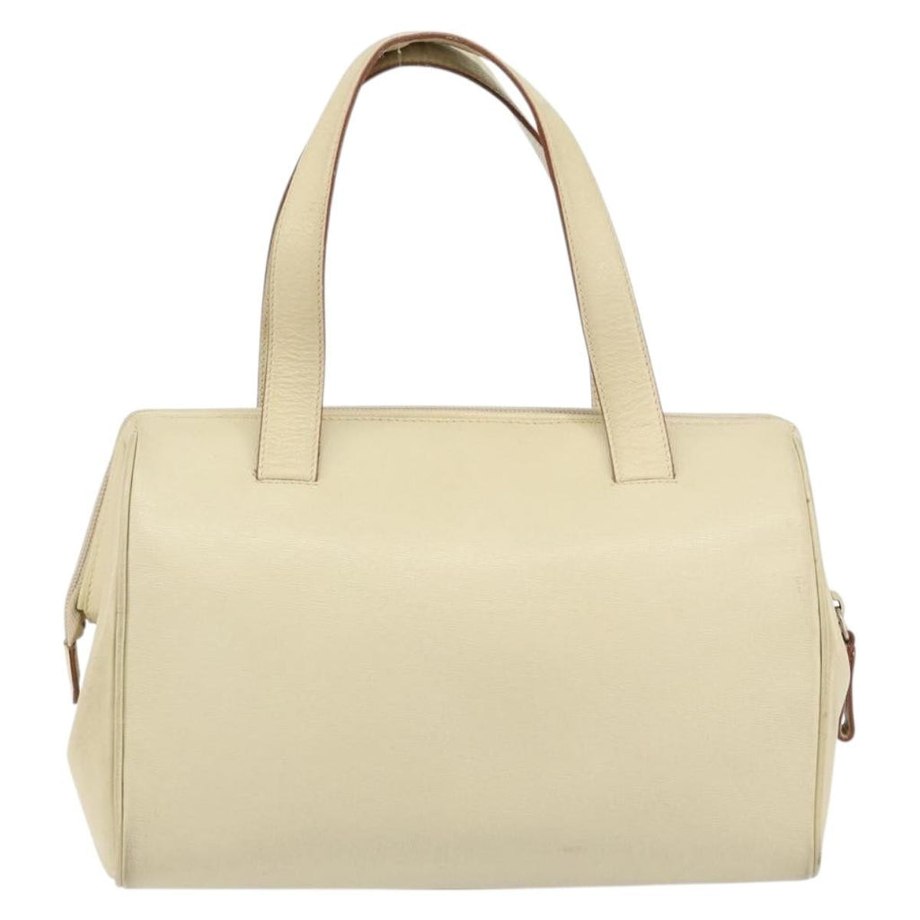Prada Vintage Handbag Leather Beige Leather Handbag (Pre-Owned)