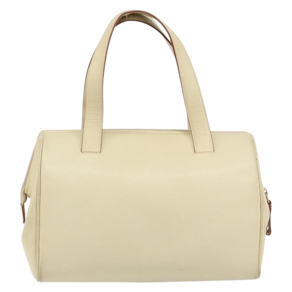 Prada Vintage Handbag Leather Beige Leather Handbag (Pre-Owned)