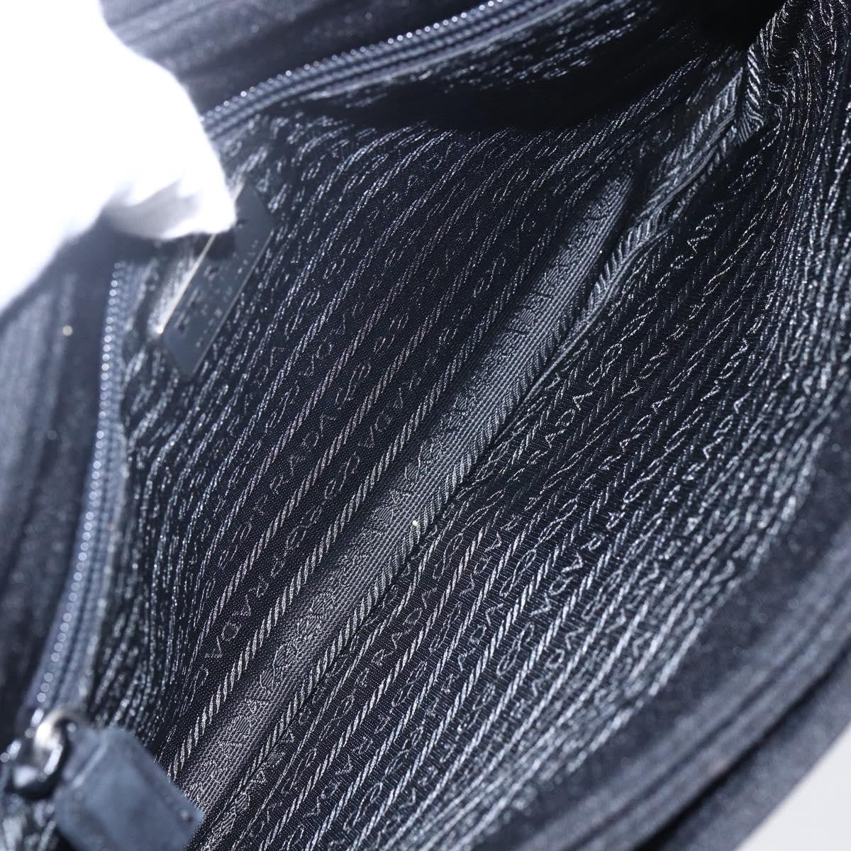 Prada Vintage Handbag Cotton Black Cotton Handbag (Pre-Owned)