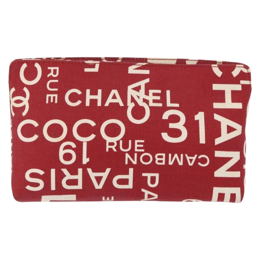 Chanel 31 Rue Cambon Clutch Canvas Red Canvas Clutche & Pouche Bag (Pre-Owned)